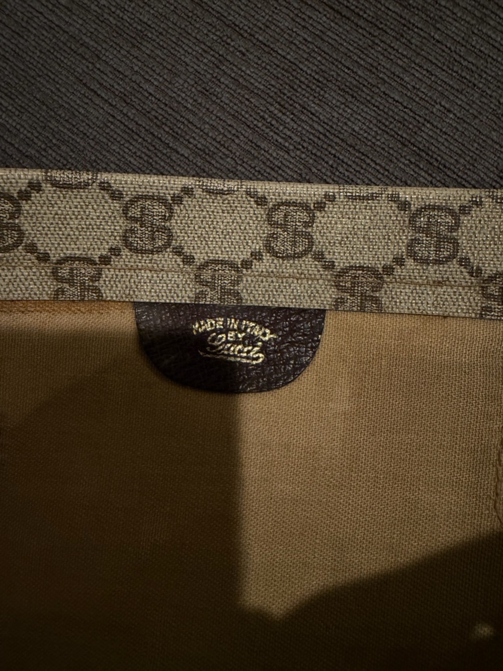 Gucci Vintage Tote Bag Monogram Tote Bag 1970s Canvas Beige - Picture 12 of 12